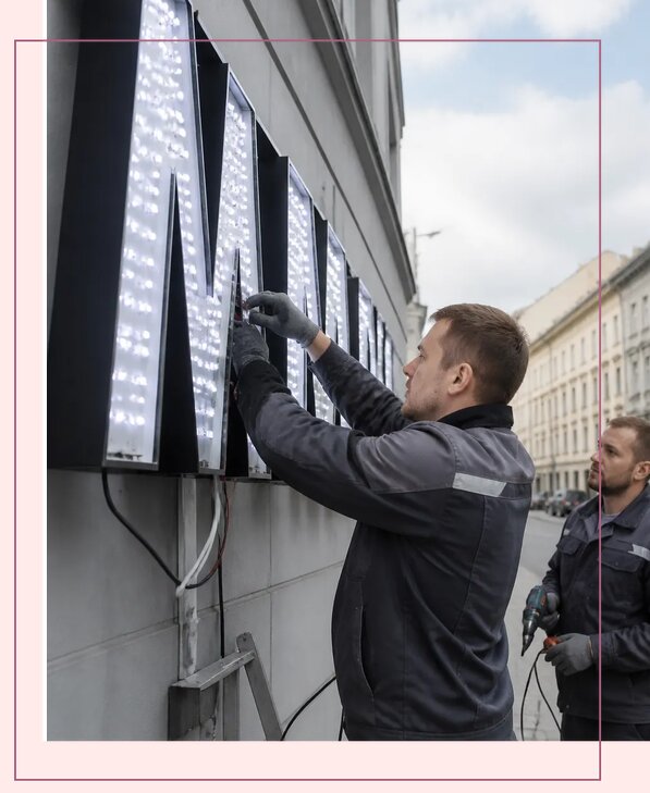 Изготовление и монтаж светодиодных LED вывесок в Рязани