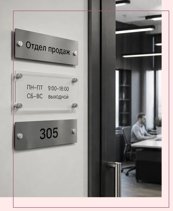 Офисные таблички на дверь в Рязани по цене от 5031 р. | Аванза-Рзн